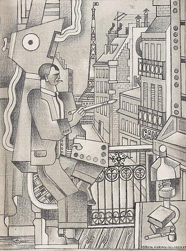 Dessin pour 'Le Peintre' (1923) - Gösta Adrian-Nilsson Tablo
