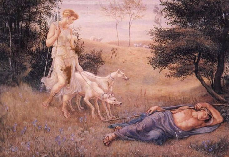 Diana and Endymion (1883) – Walter Crane Tablo