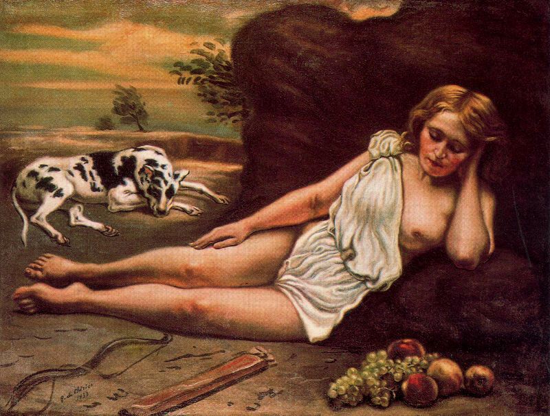 Diana sleep in the woods (1933) – Giorgio de Chirico Tablo
