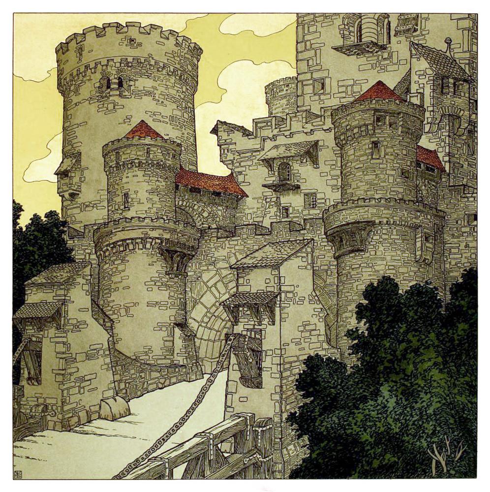 Die Bucher Der Chronika Der Drei Schwestern 6 (1900) – Heinrich Lefler Tablo