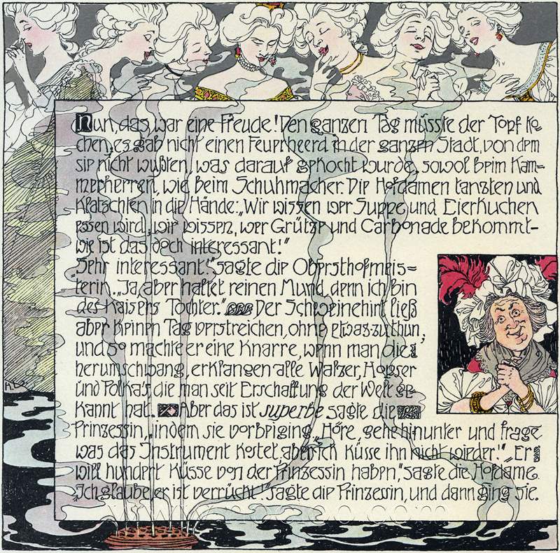 Die Prinzessin und der Schweinehirt 10 (1897) – Heinrich Lefler Tablo