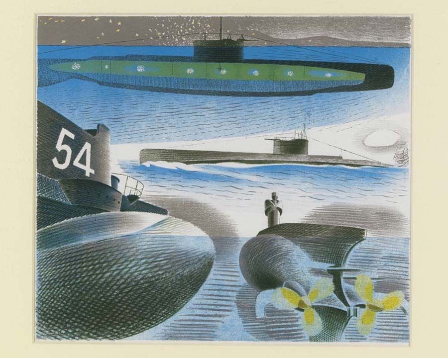 Different aspects of submarines – Eric Ravilious Tablo