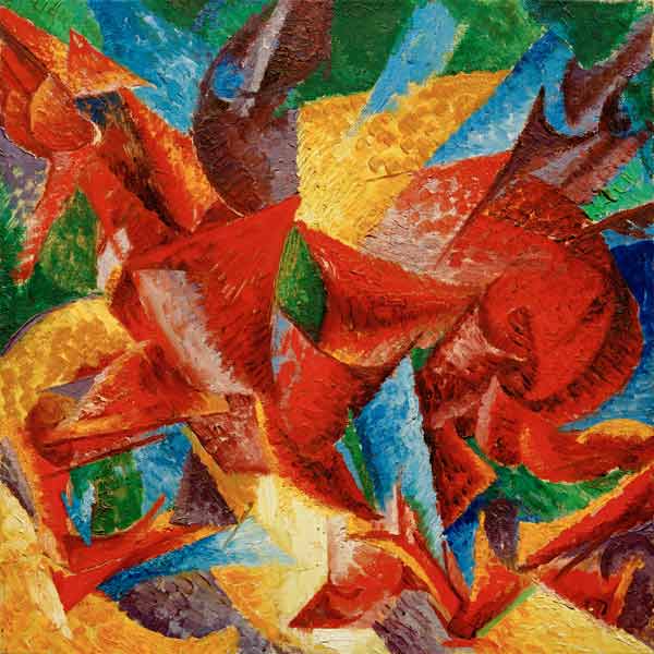 Dimensional shapes of a horse (1913) – Umberto Boccioni Tablo