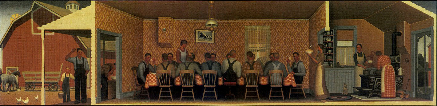 Dinner for Threshers (1934) - Grant Wood Tablo