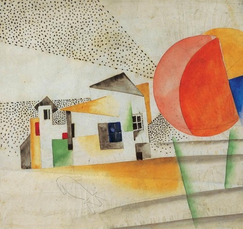 Dissolving Houses (1920) - Béla Kádár Tablo