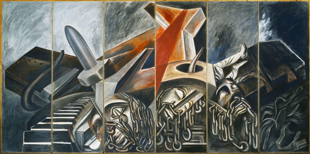 Dive Bomber and Tank (1940) - José Clemente Orozco Tablo
