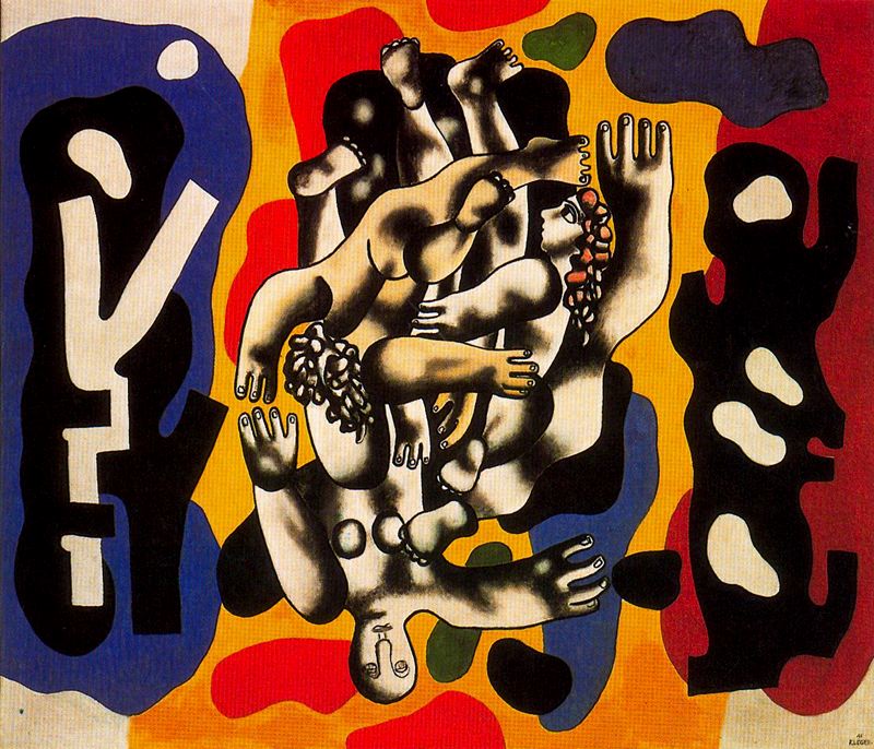 Diver on a yellow background - Fernand Léger Tablo