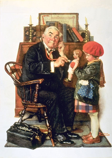 Doctor and Doll (1929) - Norman Rockwell Tablo