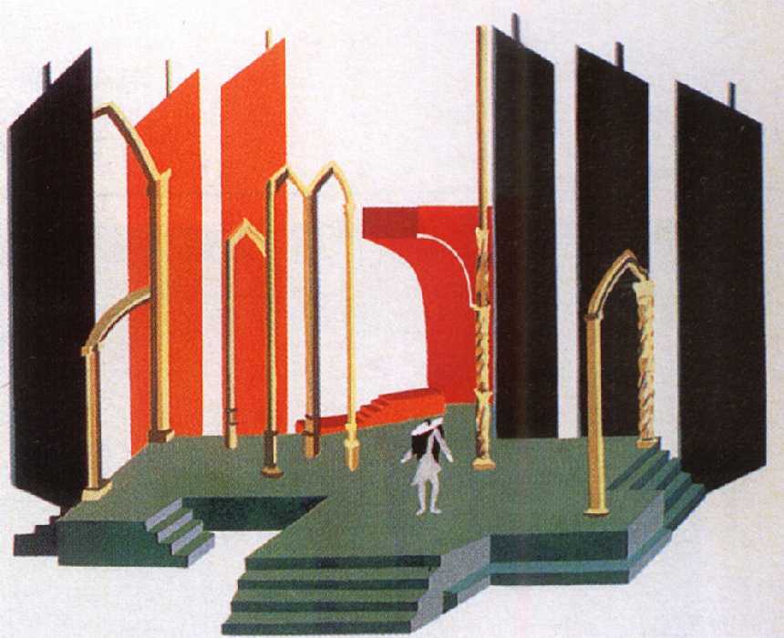 Don Juan, and death. Sheet of from the album Theater Set (1930) - Aleksandra Ekster Tablo