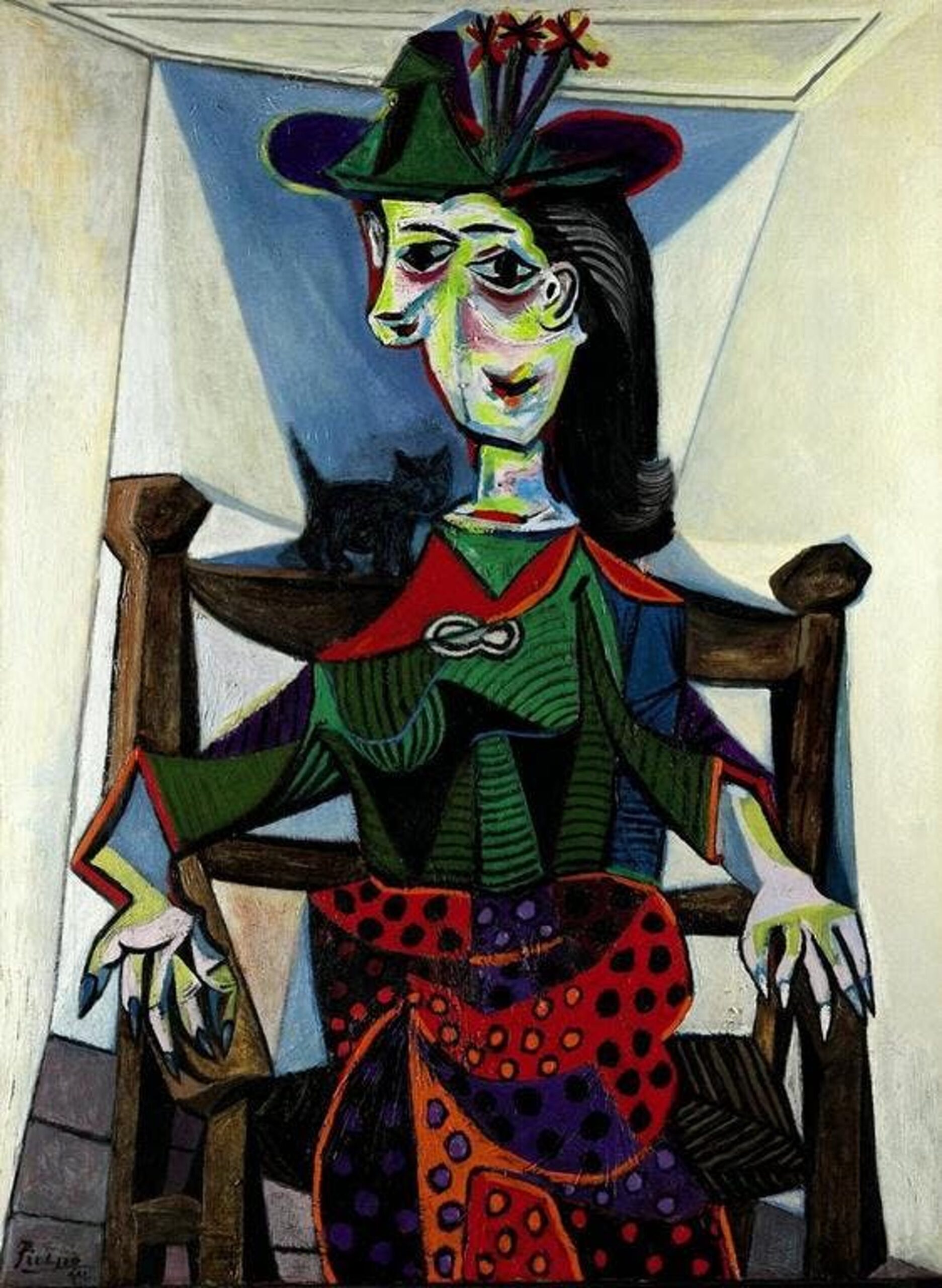 Dora Maar with Cat (1941) - Pablo Picasso Tablo