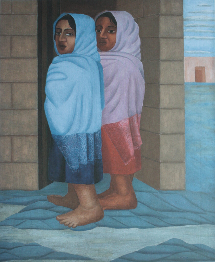 Dos Muchachas De Azul Y Rojo (1930) – Manuel Rodríguez Lozano Tablo