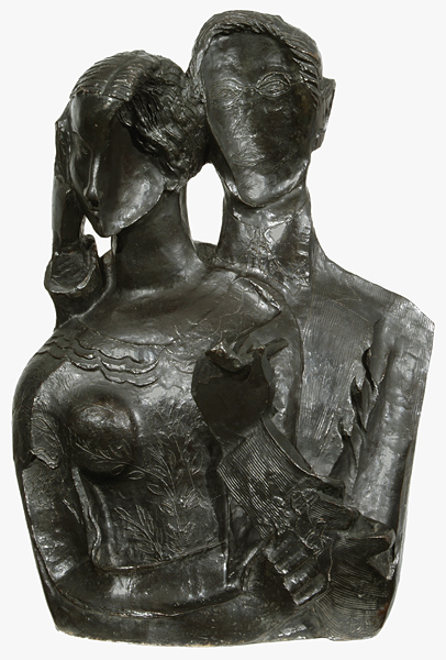 Double Portrait of Nel and Henk Wiegersma (1930) - Ossip Zadkine Tablo