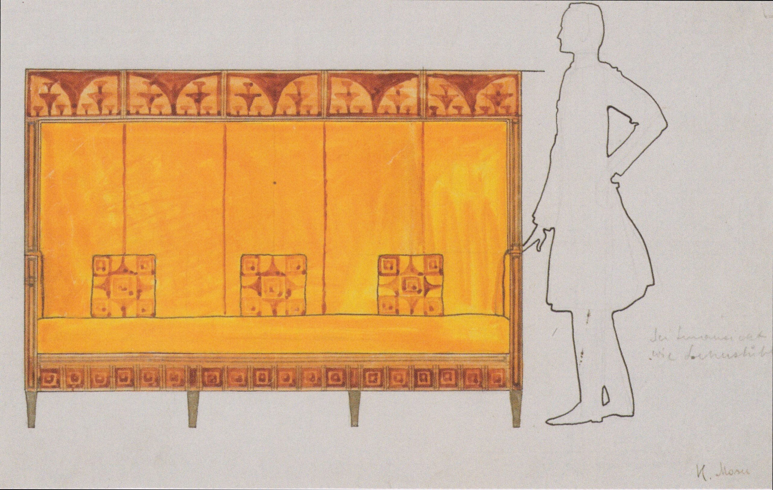 Draft drawings for the breakfast room of the apartment Eisler Terramare, proportion of study seat (1903) - Koloman Moser Tablo kanvas tablo