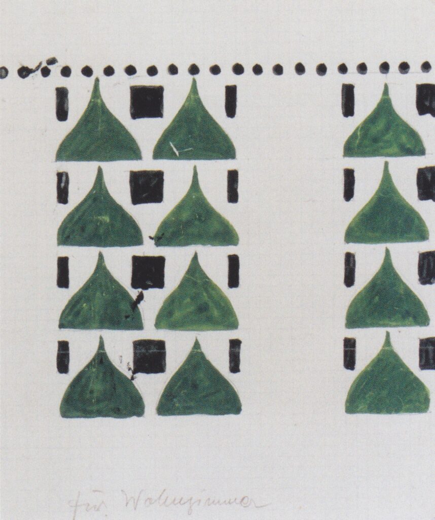 Draft for wall decoration in the living room of the apartment in Berlin Stonborough (1904) - Koloman Moser Tablo