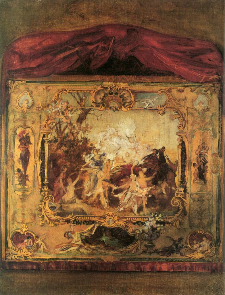 Draft of a theater curtain (1894) - Gustav Klimt Tablo