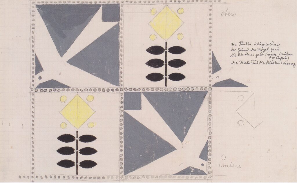 Draft of furniture decoration for the bedroom of the apartment Eisler Terra Mare (1902) - Koloman Moser Tablo
