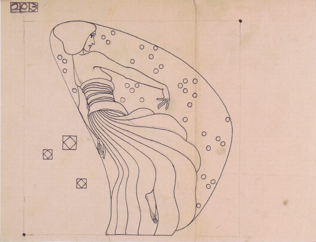 Drafts for metal relief (1904) - Koloman Moser Tablo