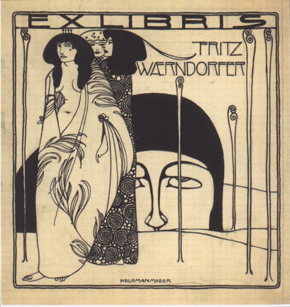 Drafts for the exlibris for Fritz Waerndorfer (1903) - Koloman Moser Tablo