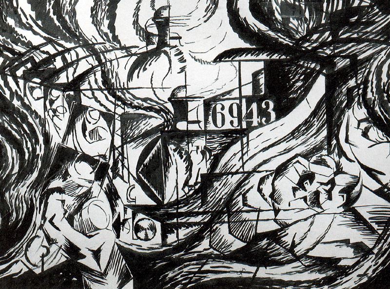 Drawing After ‘States of Mind The Farewells’ – Umberto Boccioni Tablo