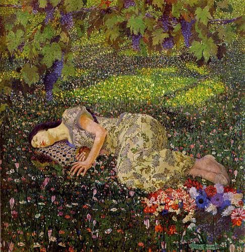 Dreaming of Pomegranates (1913) – Felice Casorati Tablo