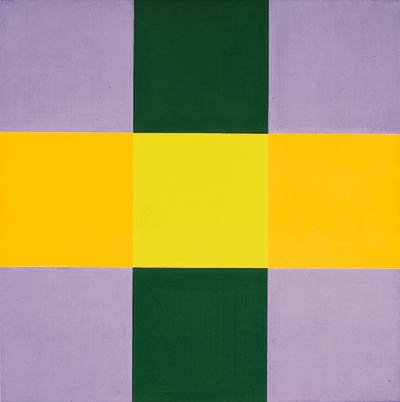 Drei Gruppen mit grnem Zentrum (1952) – Richard Paul Lohse Tablo