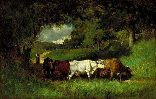 Driving Home the Cows (1881) - Edward Mitchell Bannister Tablo