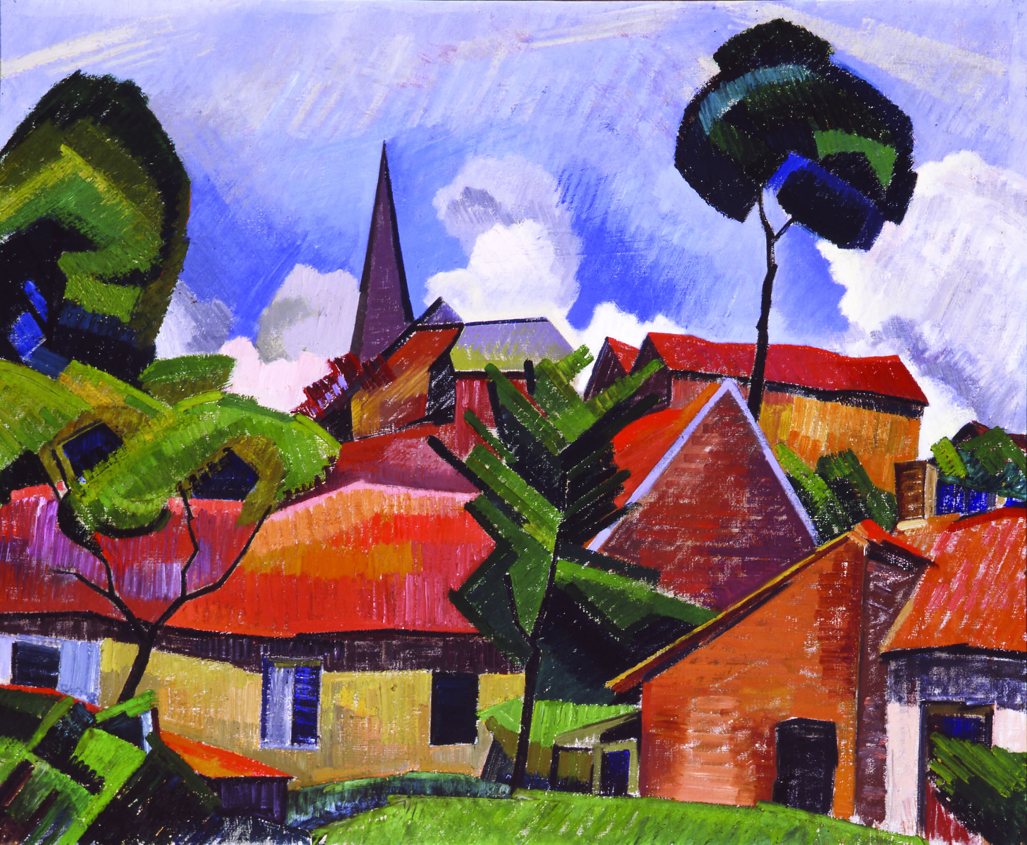 Dropsgezicht (1911) - Auguste Herbin Tablo