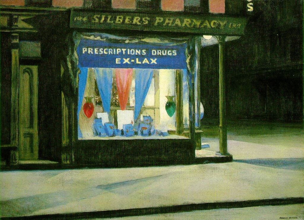 Drug Store (1927) - Edward Hopper Tablo