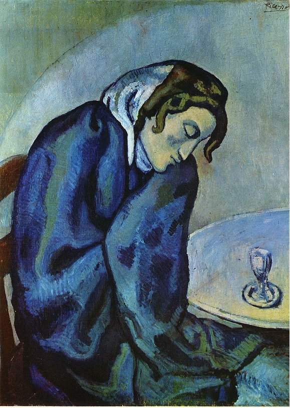 Drunk woman is tired (1902) - Pablo Picasso Tablo