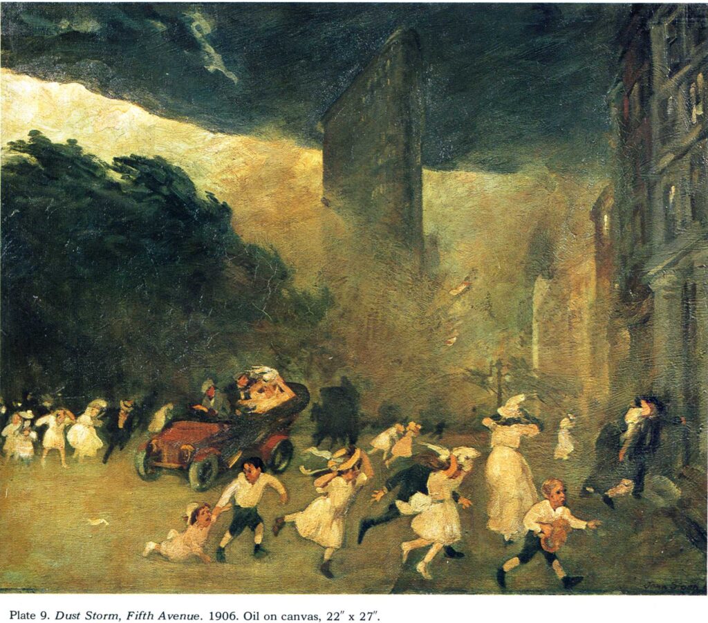 Dust Storm, Fifth Avenue (1906) - John French Sloan Tablo