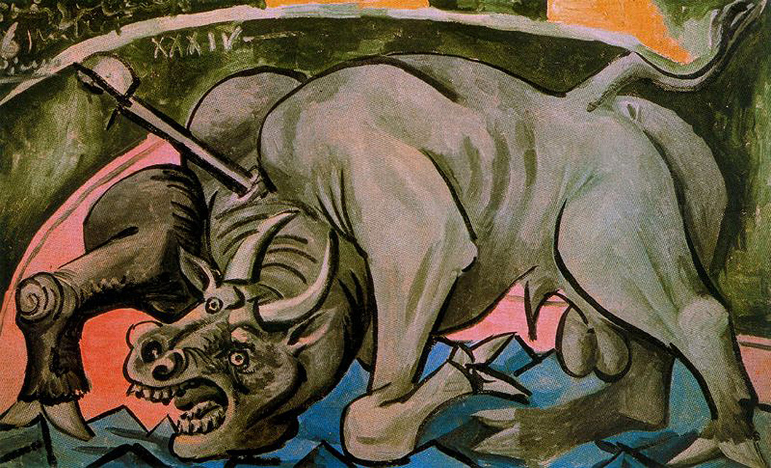 Dying bull (1934) - Pablo Picasso Tablo