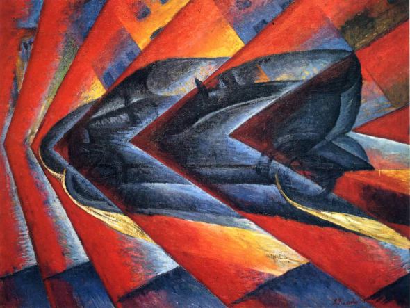 Dynamism of a Car (1913) – Luigi Russolo Tablo