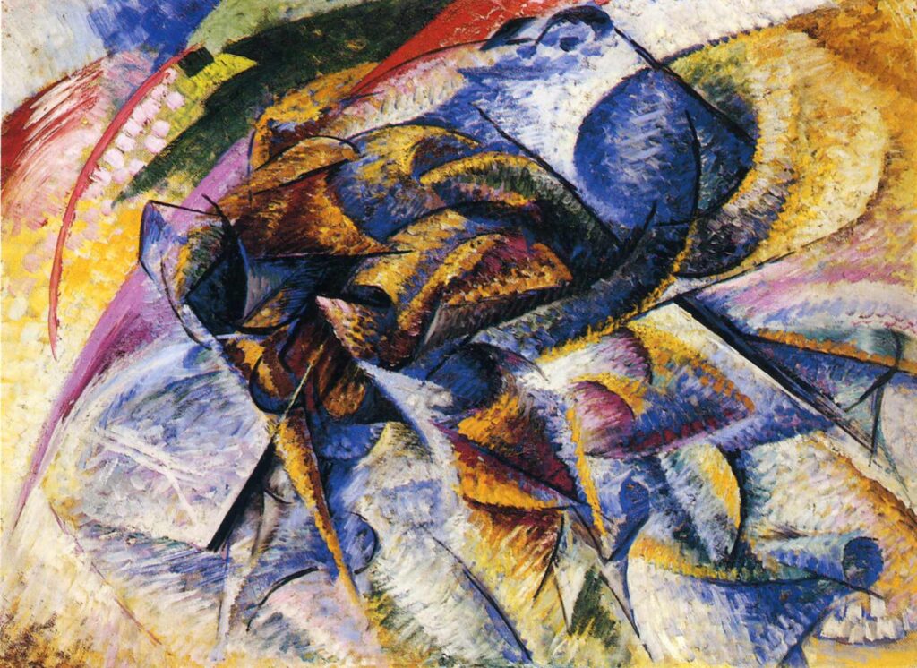Dynamism of a Cyclist (1913) - Umberto Boccioni Tablo