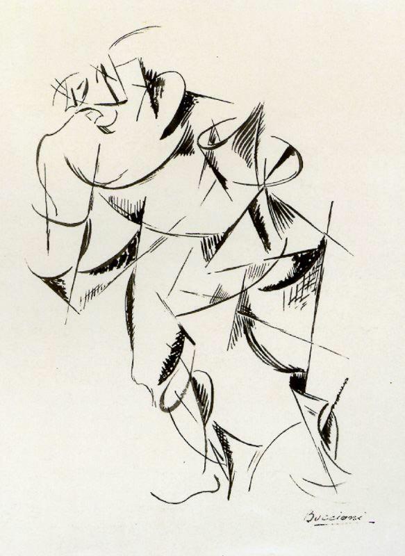 Dynamism of the human body Boxer (1913) – Umberto Boccioni Tablo
