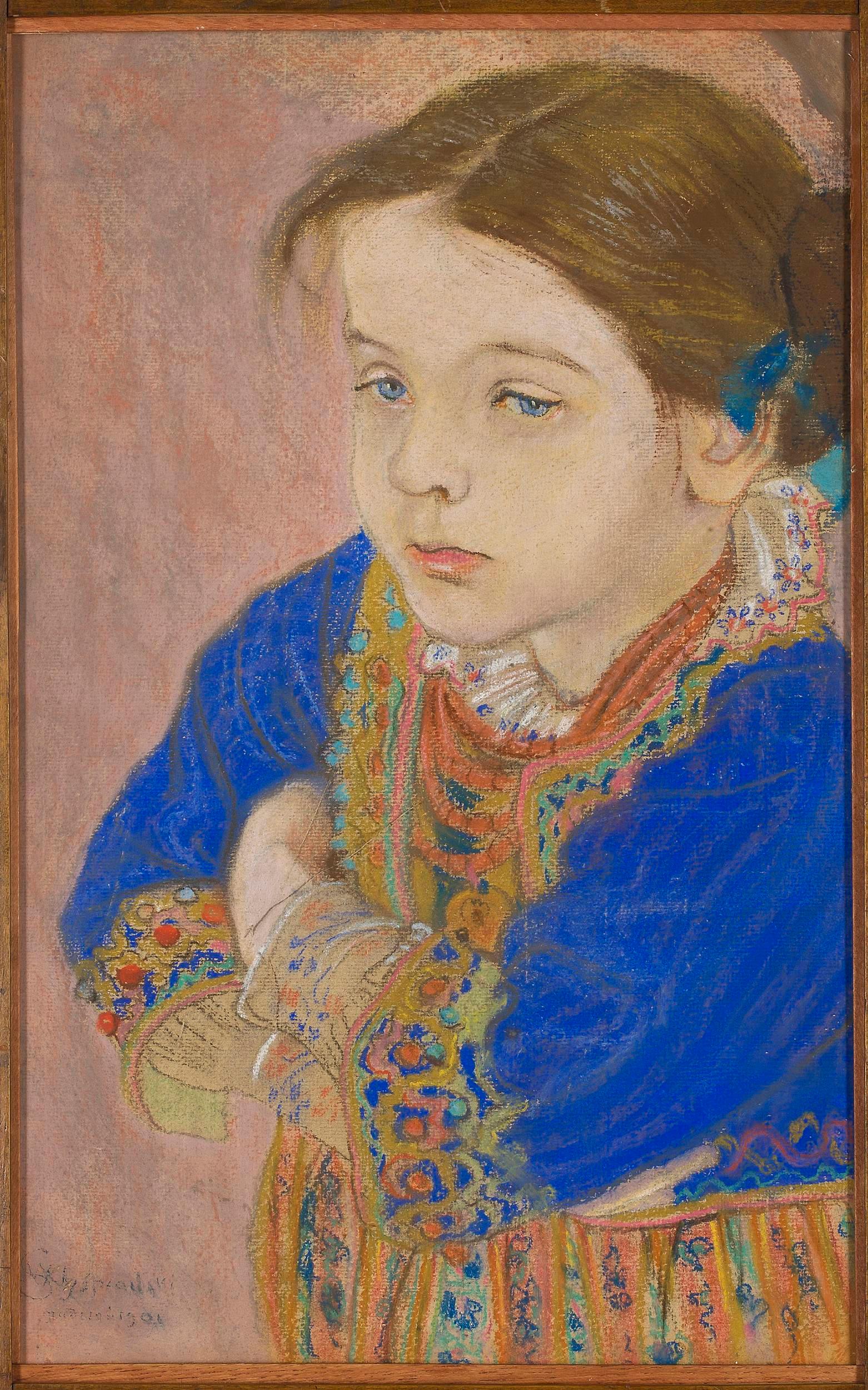 Dziewczynka W Ludowym Stroju - Stanisław Wyspiański Tablo