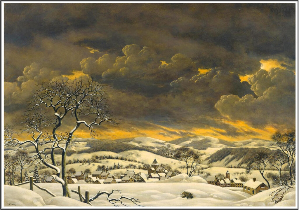 Early Morning in the Eifel Mountains (1938) - Werner Peiner Tablo