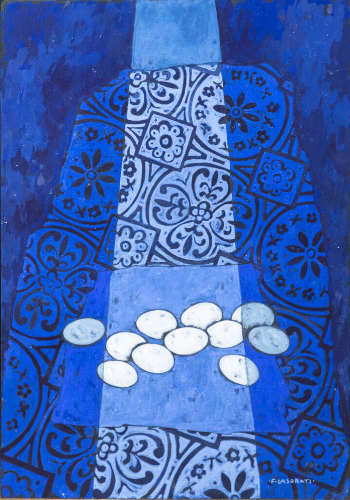 Eggs on the carpet (1955) – Felice Casorati Tablo