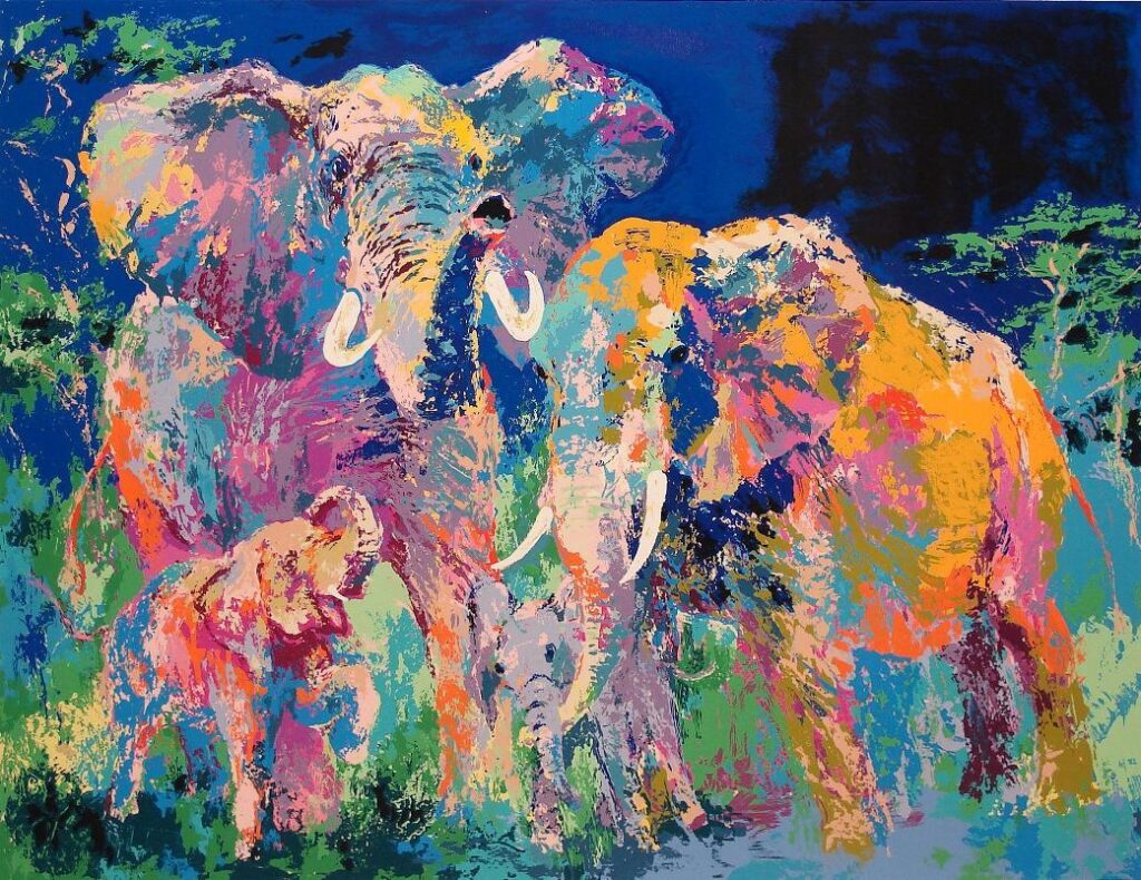 Elephant Family - LeRoy Neiman Tablo