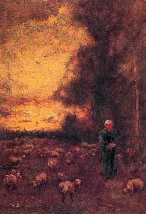 End of Day (1855) - George Inness Tablo
