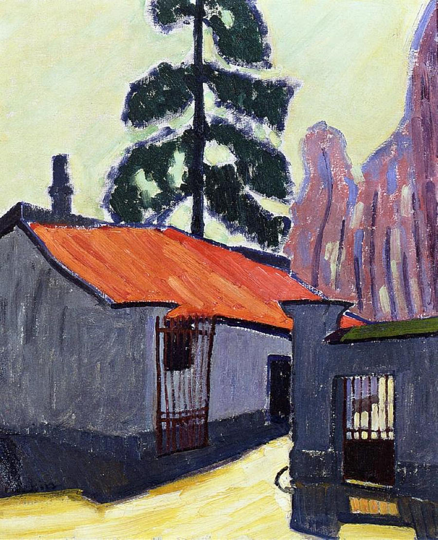 Entrance to the Corbeau mill (1908) - Auguste Herbin Tablo