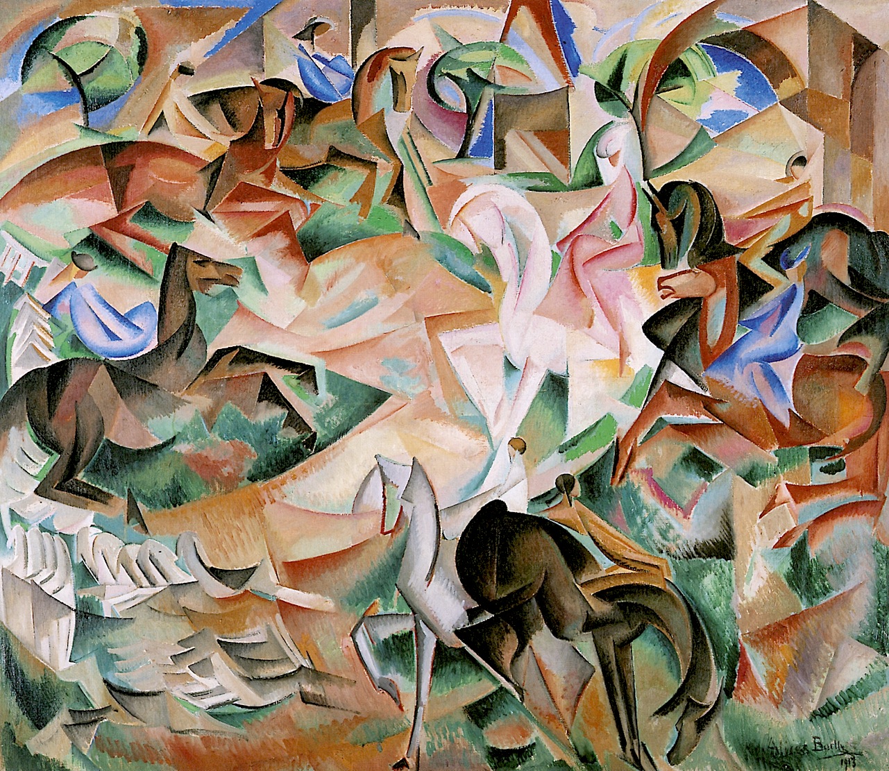 Equestrian Fantasy with Pink Lady (1913) - Alice Bailly Tablo