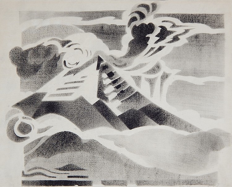 Erupción volcánica (1945) – Dr. Atl Tablo
