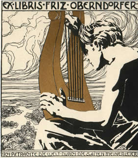 Exlibris Fritz Oberndorfer (1899) - Alfred Roller Tablo