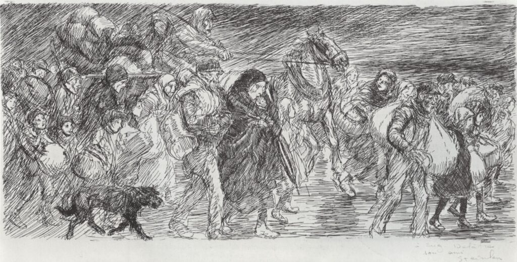 Exode en longeur (1915) - Théophile Steinlen Tablo