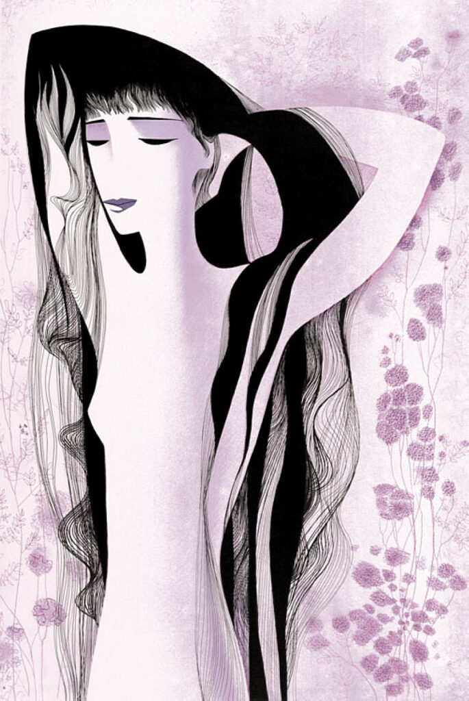 Eyvind Girl With Raven Hair - Eyvind Earle Tablo