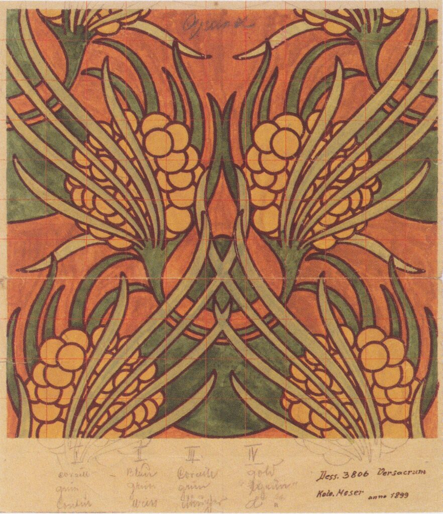 Fabric design for Backhausen (1899) - Koloman Moser Tablo