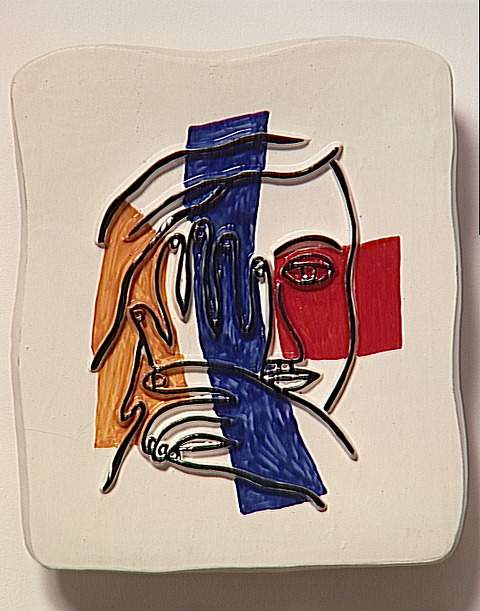 Face with both hands (1954) - Fernand Léger Tablo