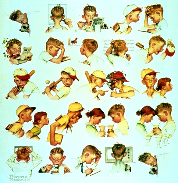 Faces of Boy (1952) - Norman Rockwell Tablo