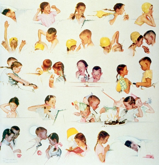 Faces of Girl (1952) - Norman Rockwell Tablo