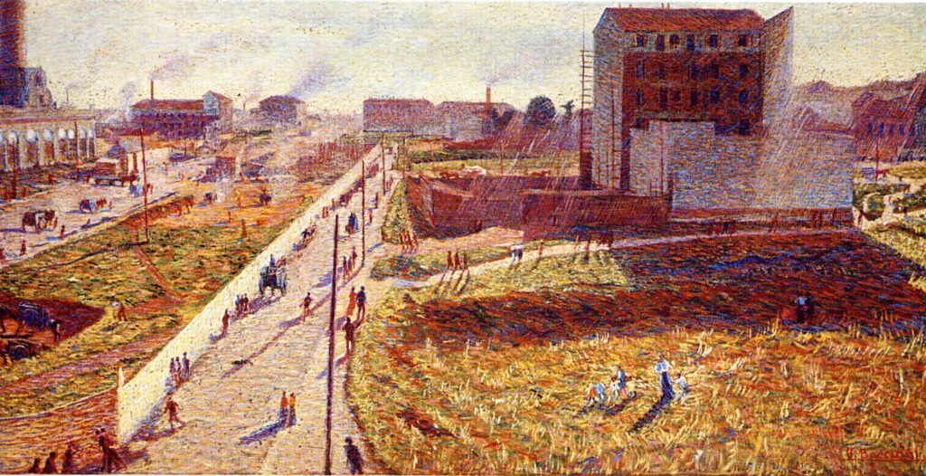 Factories At Porta Romana (1910) – Umberto Boccioni Tablo